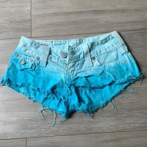 Really cute blue true religion jean booty shorts